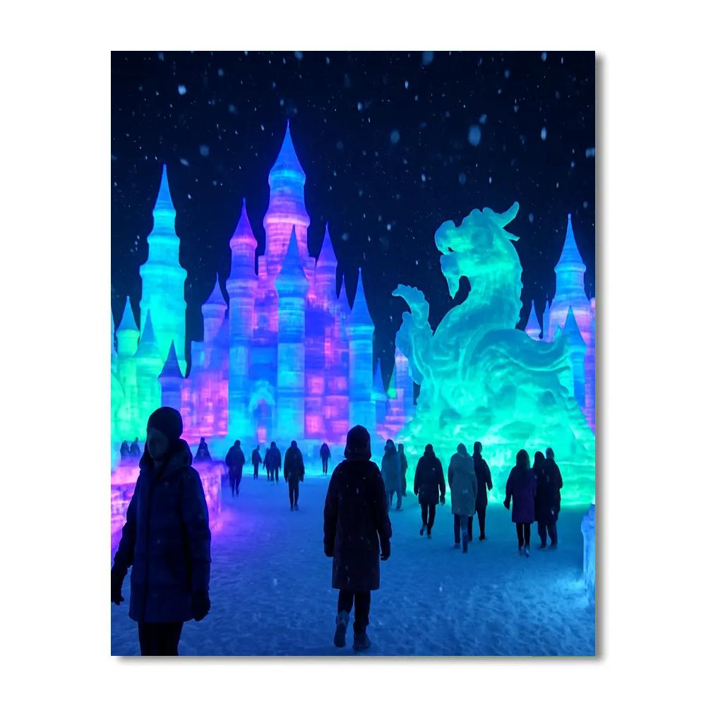 Harbin Ice And Snow Festival Night Sculptures paint by color