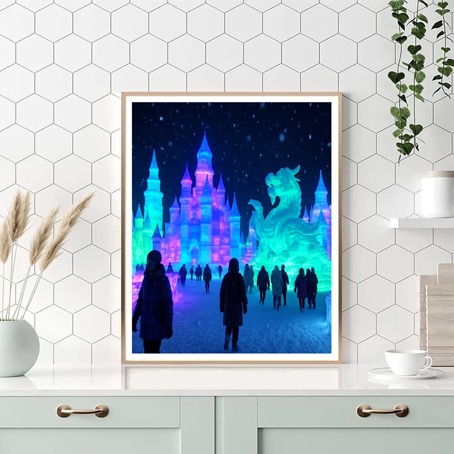 Harbin Ice And Snow Festival Night Sculptures paint by color