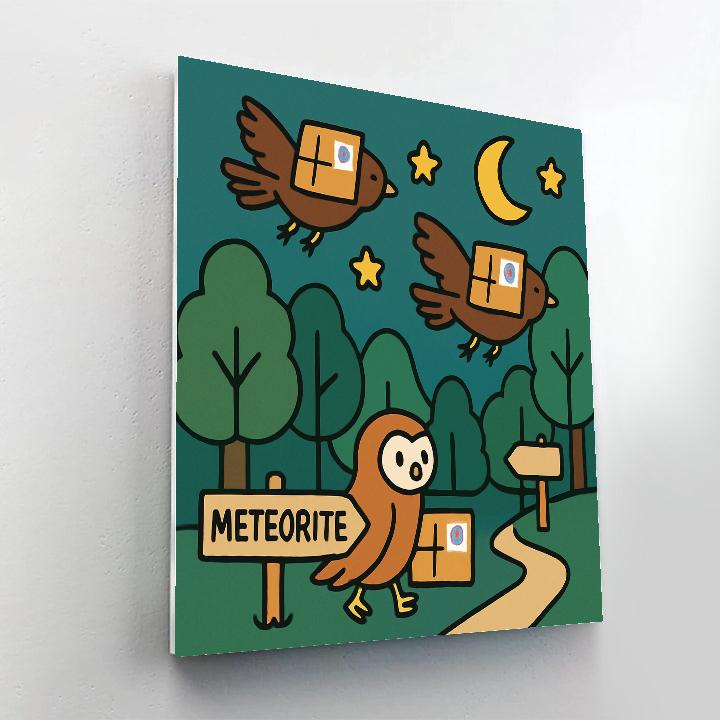 Meteorite Mail Owls Painting by numbers kit