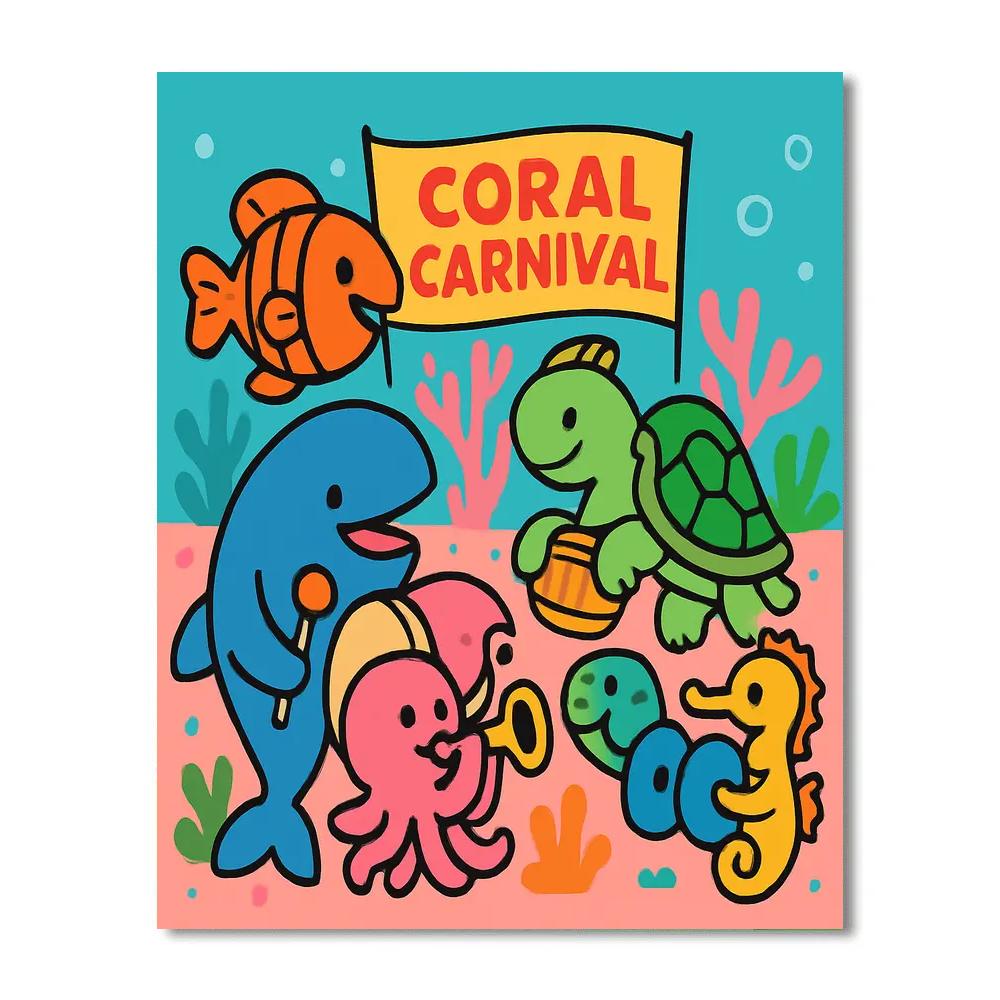 Coral Carnival Parade paint by numbers