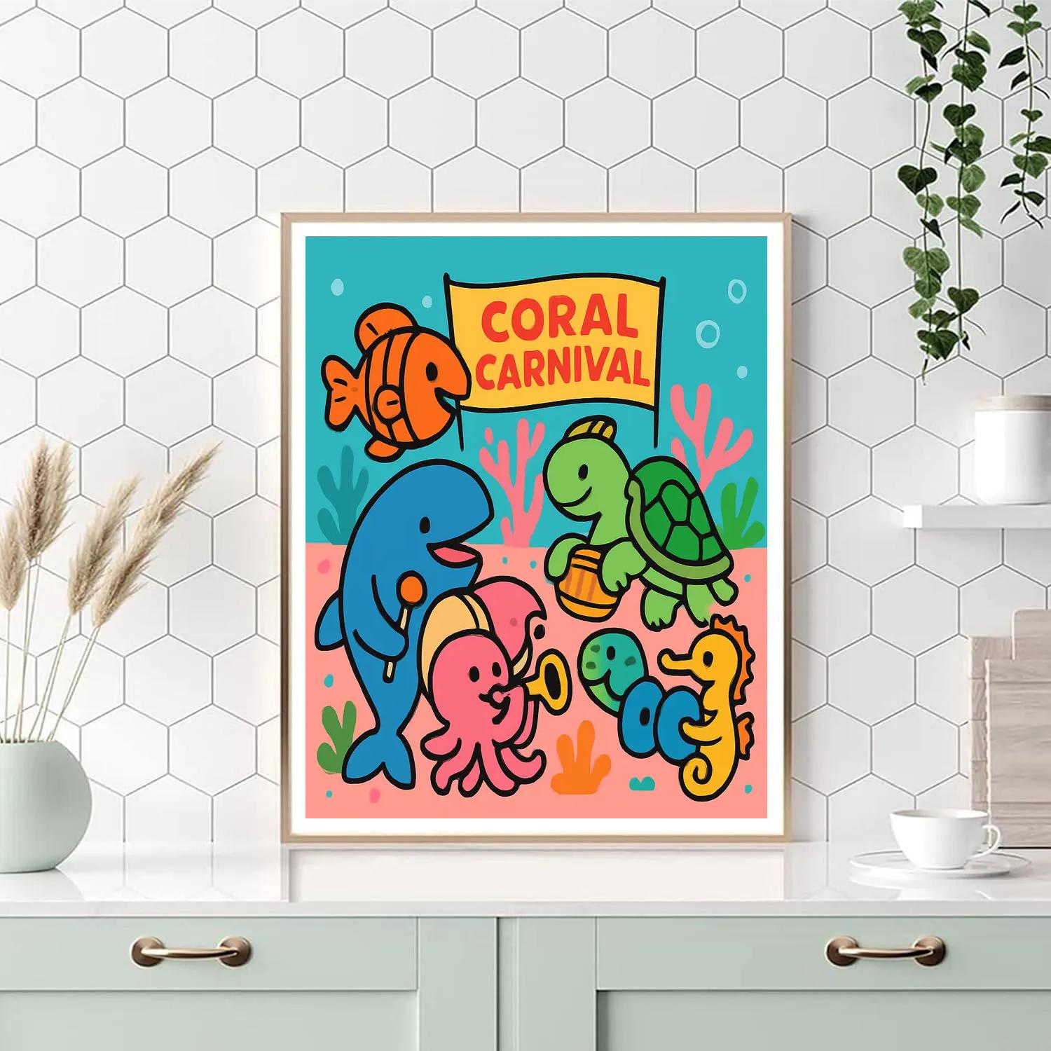 Coral Carnival Parade paint by numbers