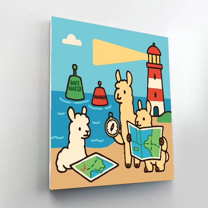 Lighthouse Llama Learners Paint by numbers kits