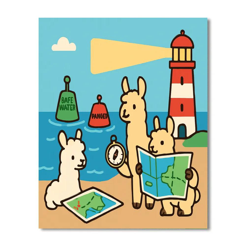 Lighthouse Llama Learners Paint by numbers kits