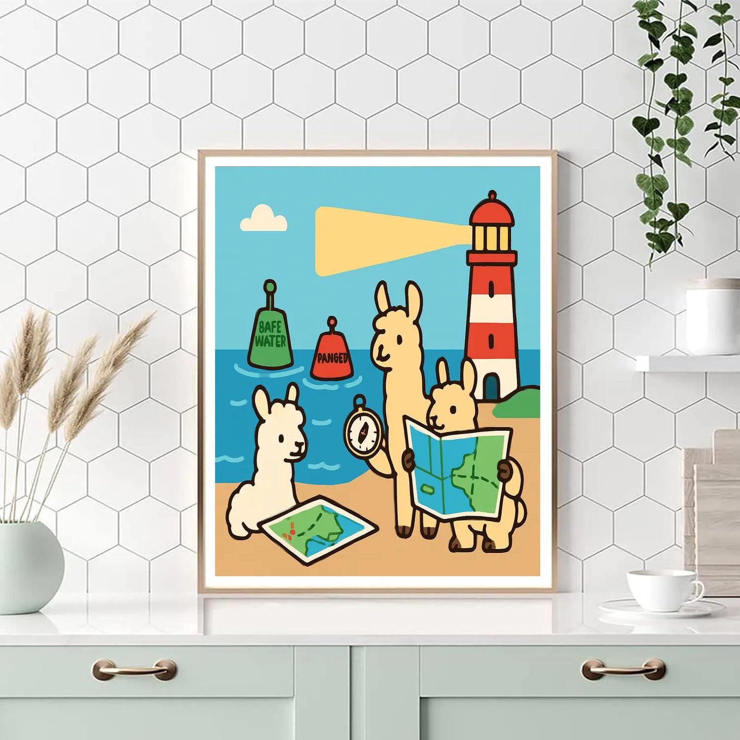 Lighthouse Llama Learners Paint by numbers kits