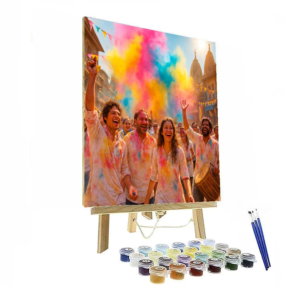 Holi Festival In Vrindavan paint by number