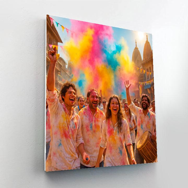 Holi Festival In Vrindavan paint by number