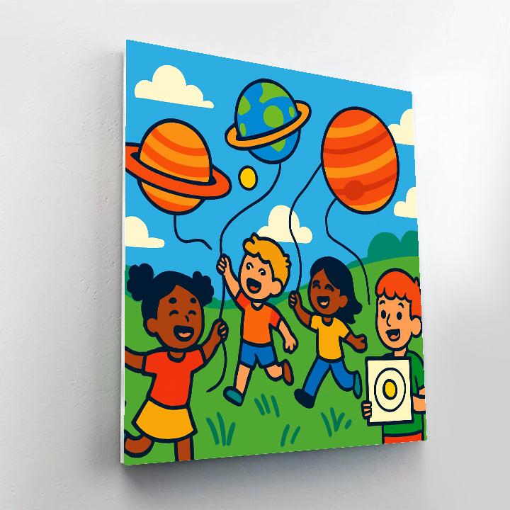 Cosmic Kite Flyers DIY paint by numbers