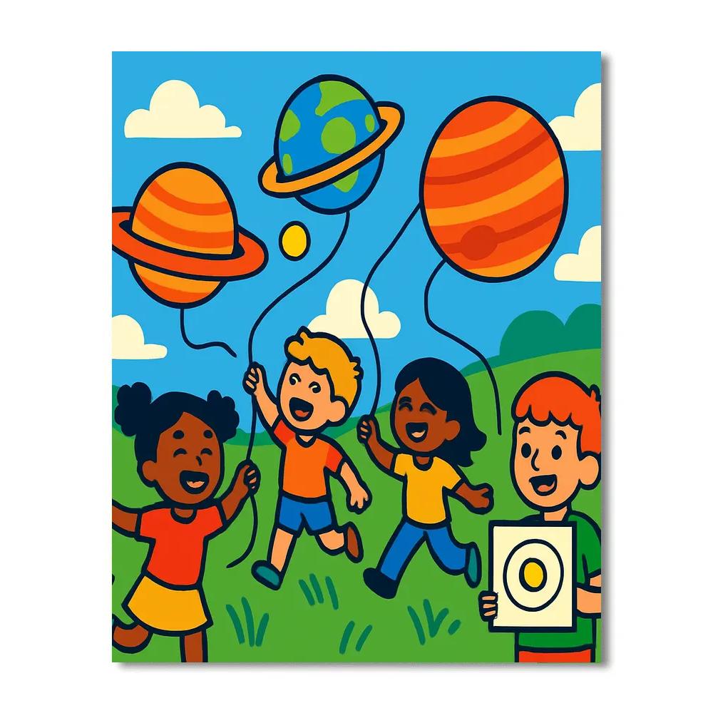 Cosmic Kite Flyers DIY paint by numbers