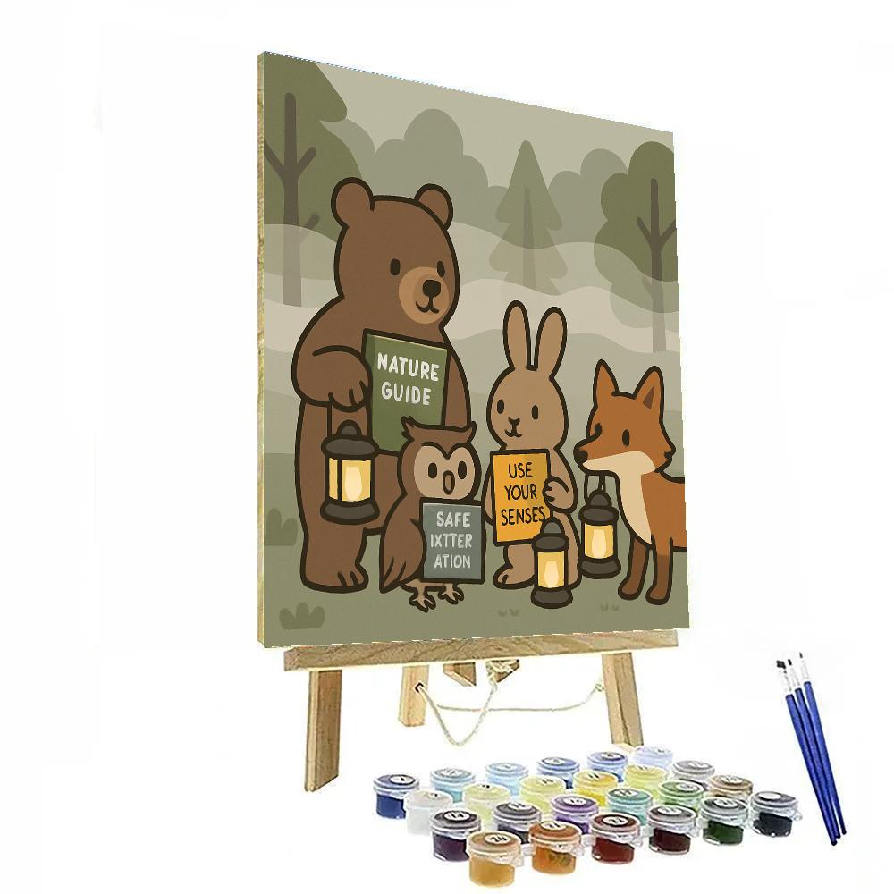 Friendly Foggy Forest Paint by numbers art