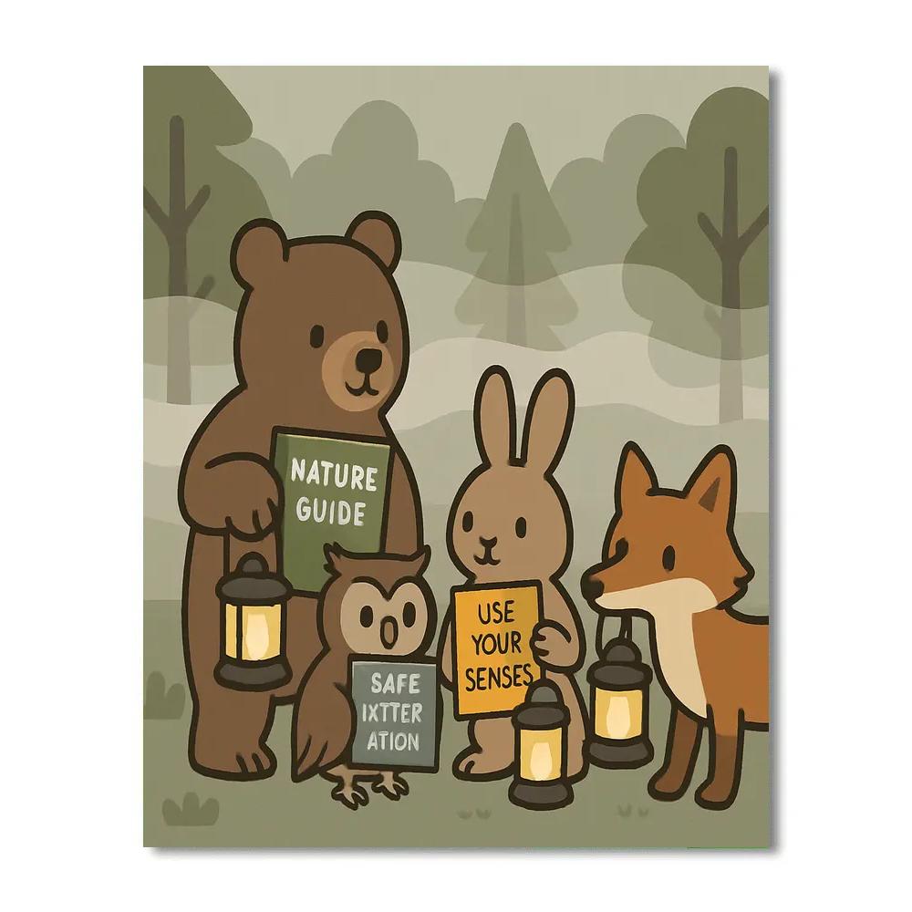 Friendly Foggy Forest Paint by numbers art