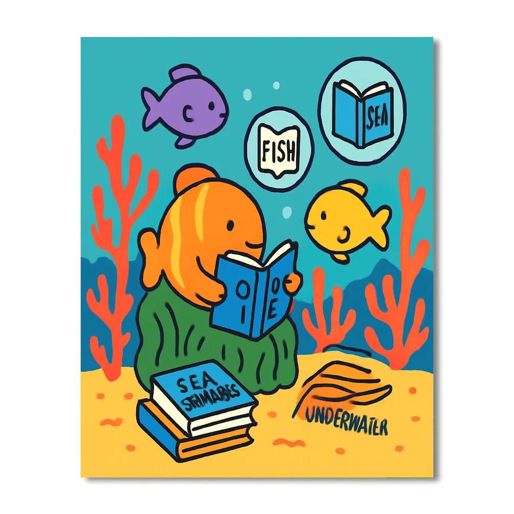 Rainbow Reef Reading Nook paint by numbers