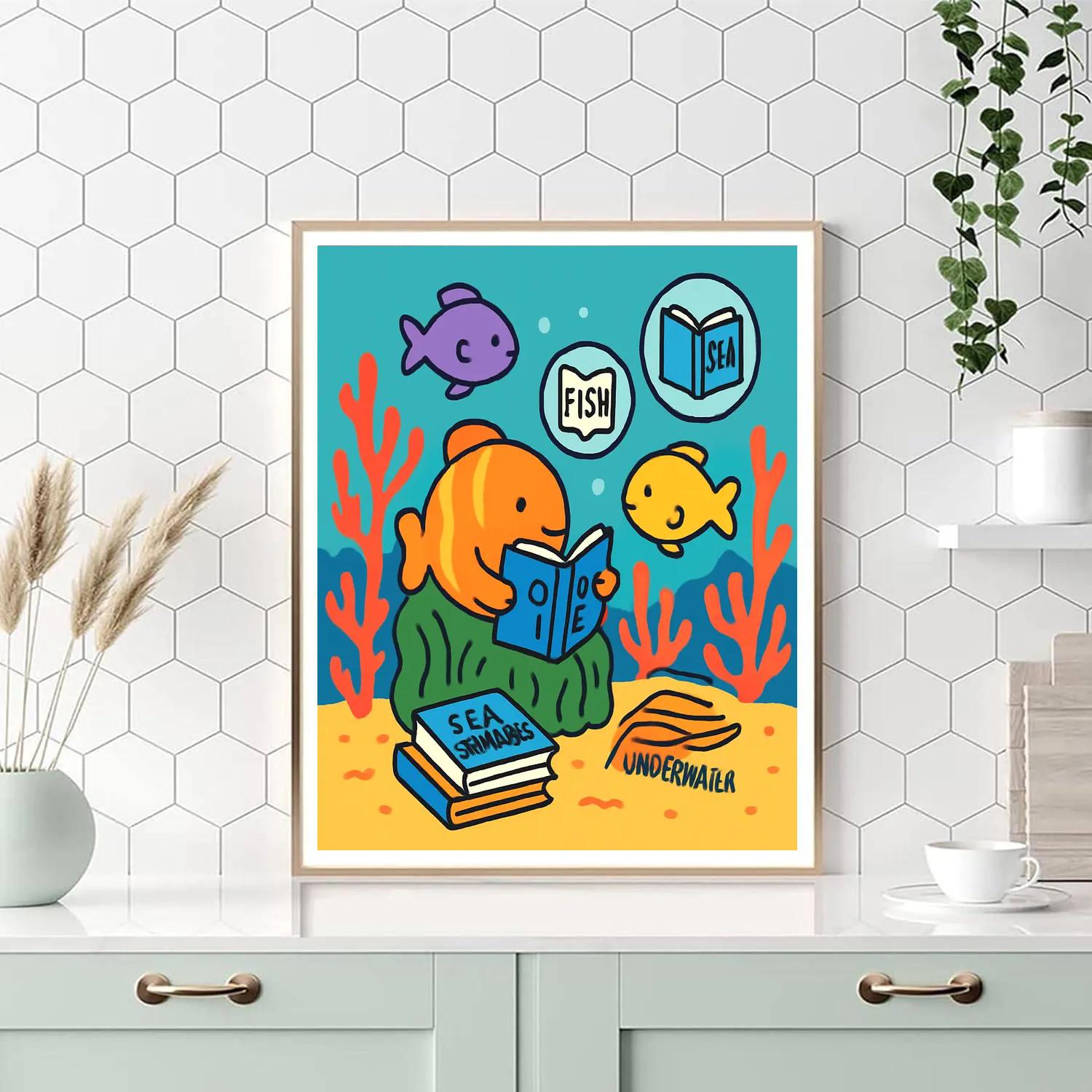 Rainbow Reef Reading Nook paint by numbers