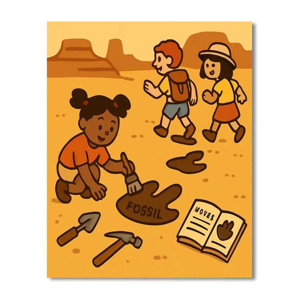 Fossil Footprint Trail Painting by numbers kit