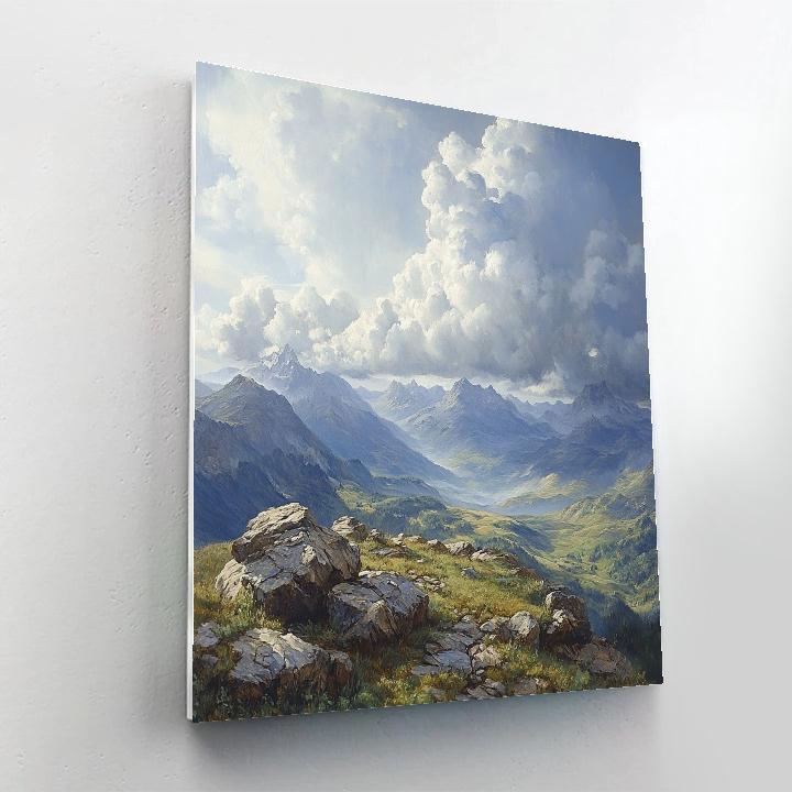 Leonardo Da Vinci Inspired Mountain Storm Study Paint by numbers kits