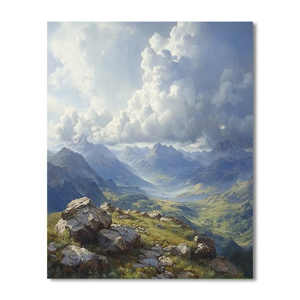 Leonardo Da Vinci Inspired Mountain Storm Study Paint by numbers kits