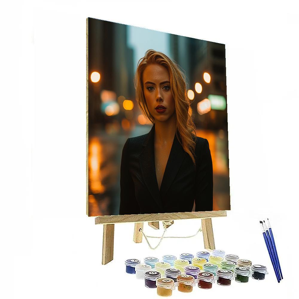 Scarlett Johansson: Quiet Precision Of The Shadow Operative paint by numbers