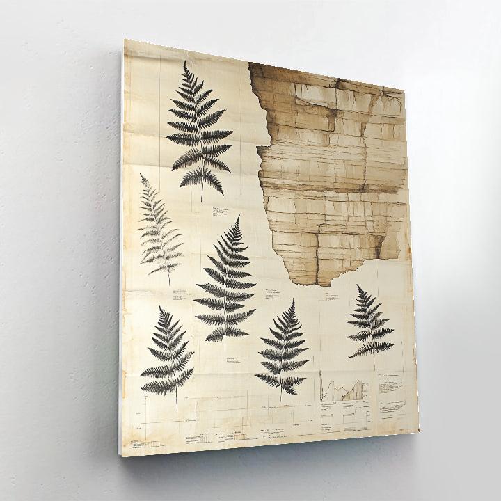 Leonardo Da Vinci Inspired Fossilized Ferns And Strata Paint by numbers art