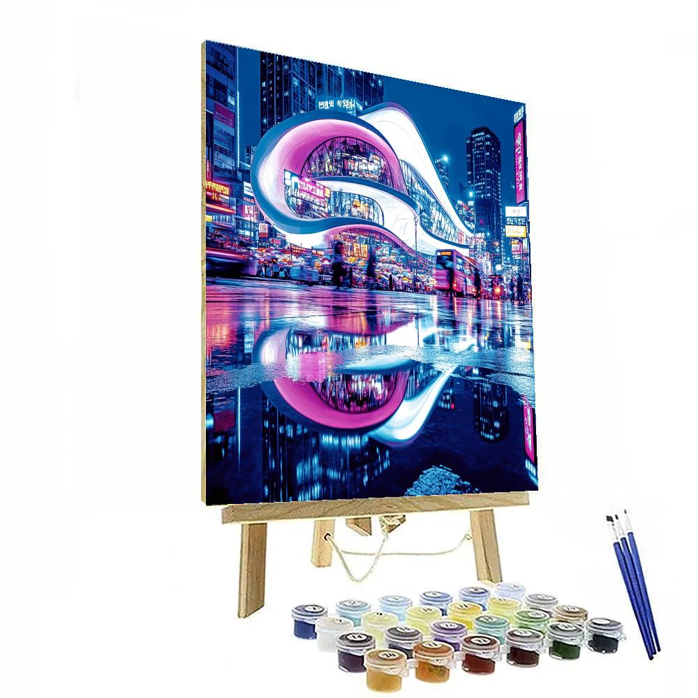 Dongdaemun Design Plaza Nightscape Seoul South Korea Painting by numbers kit
