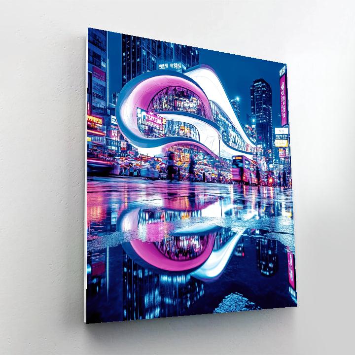 Dongdaemun Design Plaza Nightscape Seoul South Korea Painting by numbers kit