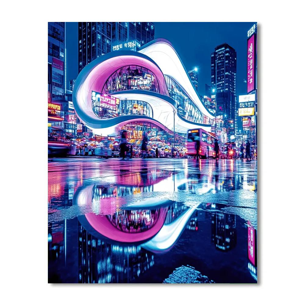 Dongdaemun Design Plaza Nightscape Seoul South Korea Painting by numbers kit