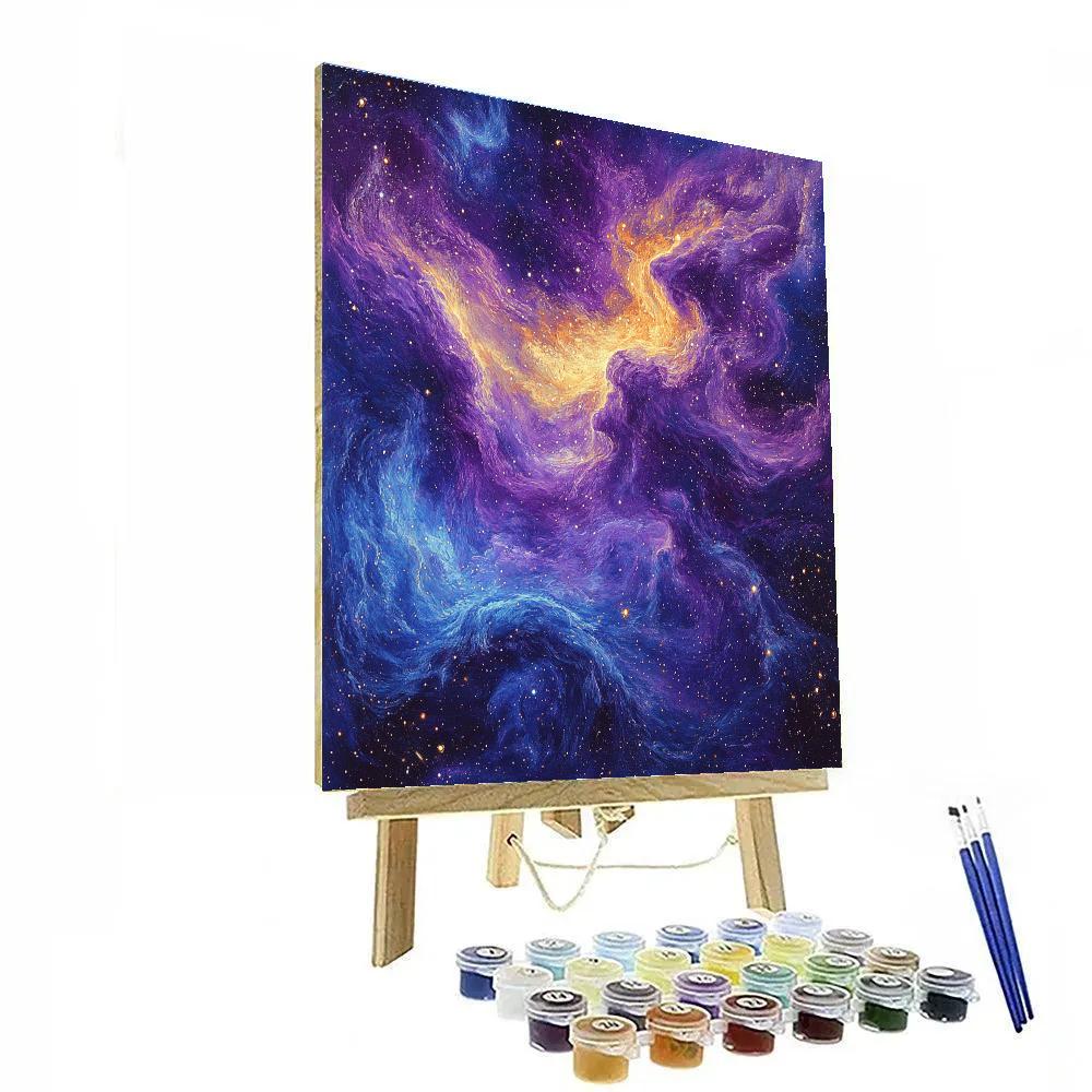 Leonardo Da Vinci Inspired Celestial Nebula Patterns Number painting