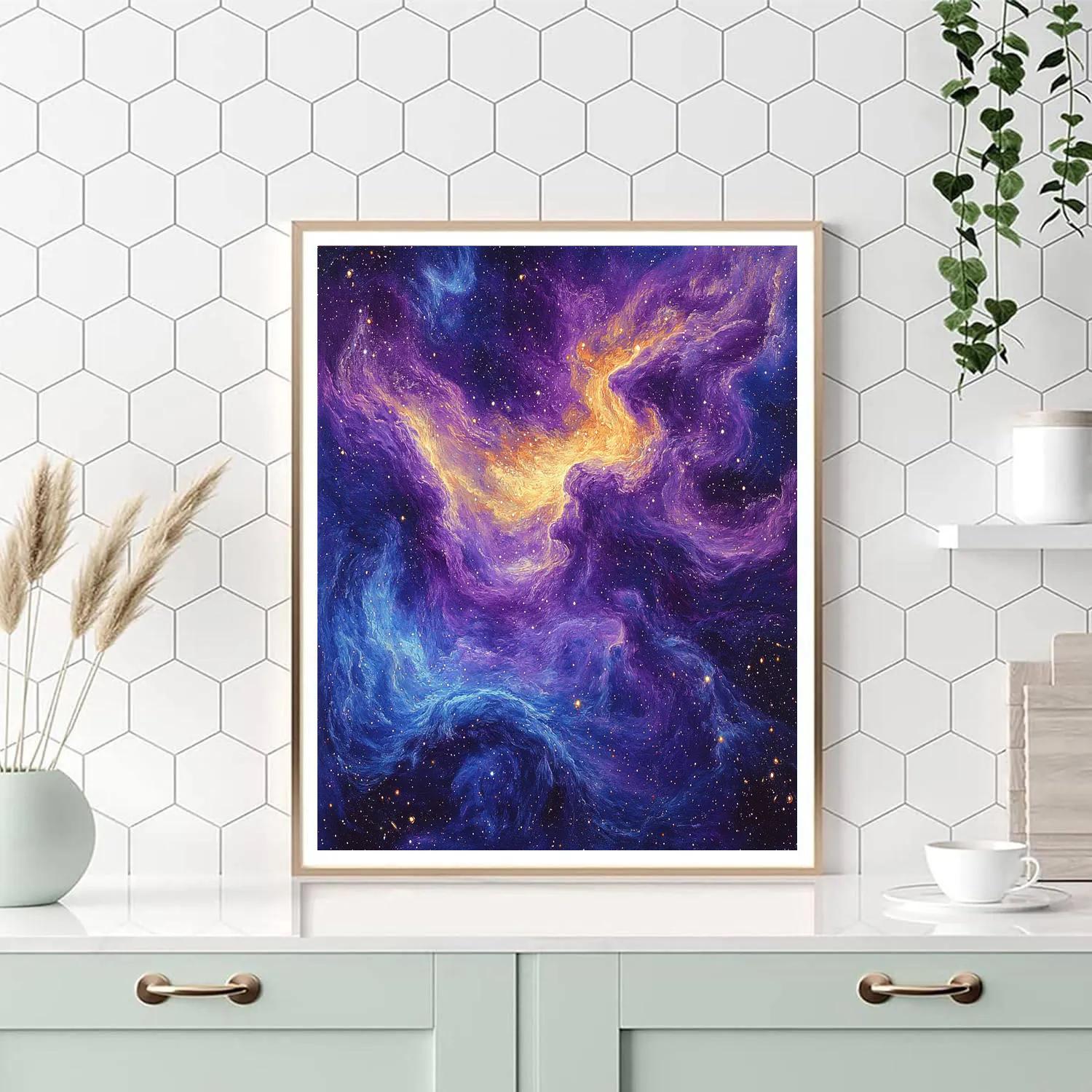Leonardo Da Vinci Inspired Celestial Nebula Patterns Number painting