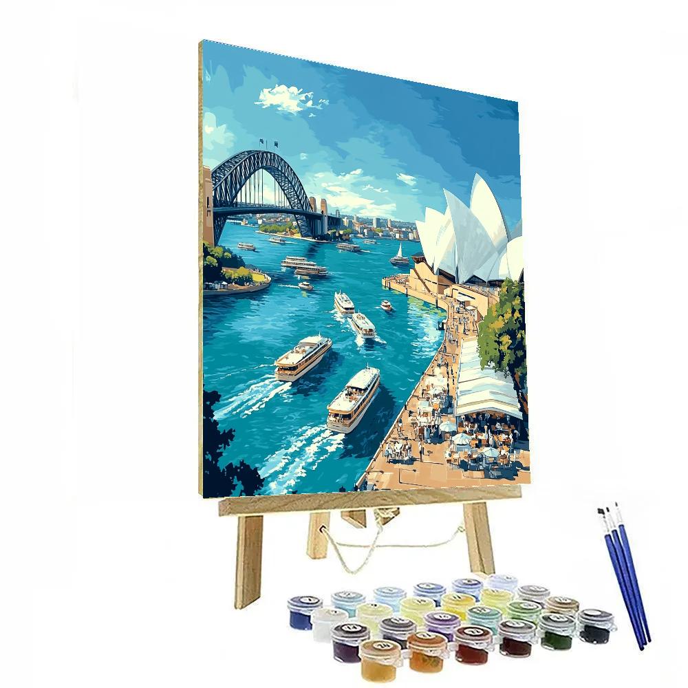 Sydney Harbour Bridge And Opera House From Circular Quay Australia paint by number