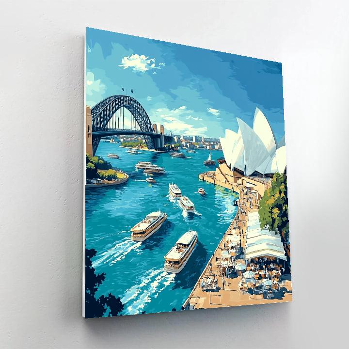 Sydney Harbour Bridge And Opera House From Circular Quay Australia paint by number