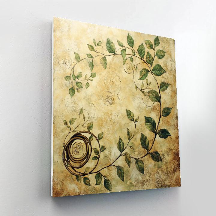 Leonardo Da Vinci Inspired Botanical Spiral Growth painting number kit