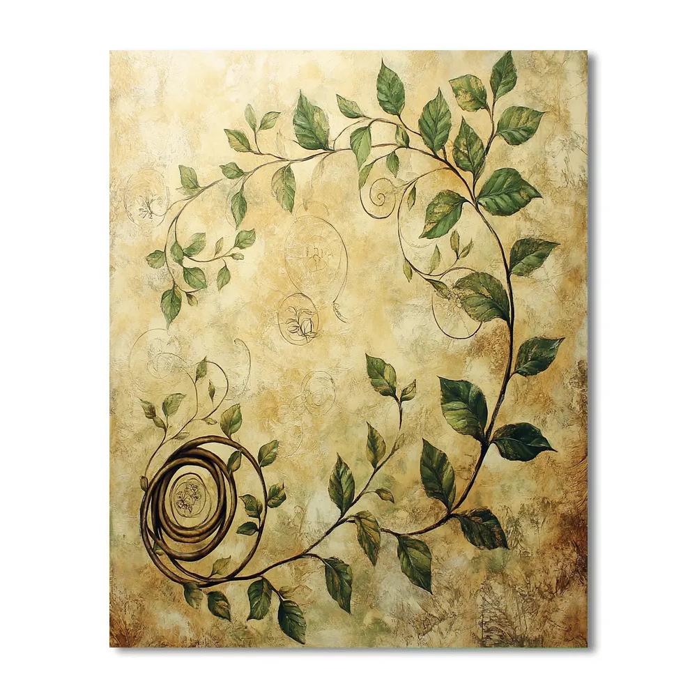 Leonardo Da Vinci Inspired Botanical Spiral Growth painting number kit