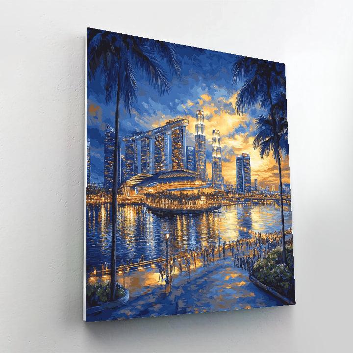 Evening Glow Over Marina Bay Sands Skyline Singapore Paint by numbers art