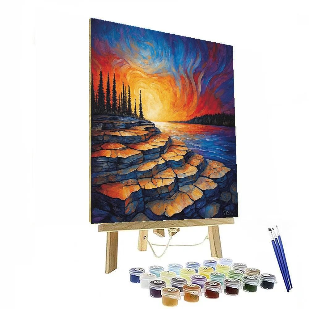 A.Y. Jackson Inspired Ancient Shield Rocks Paint by numbers art