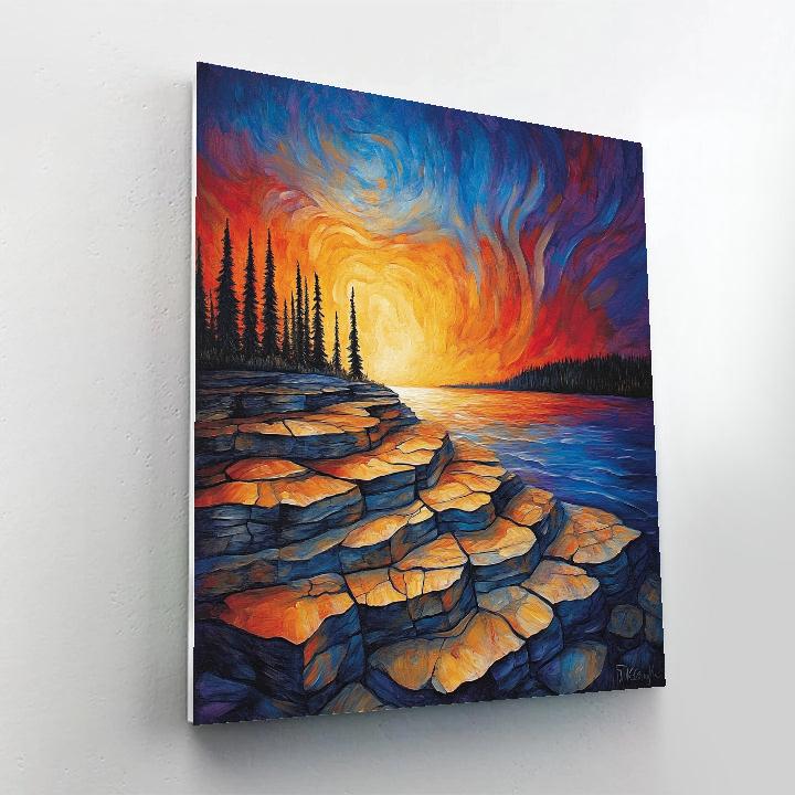 A.Y. Jackson Inspired Ancient Shield Rocks Paint by numbers art