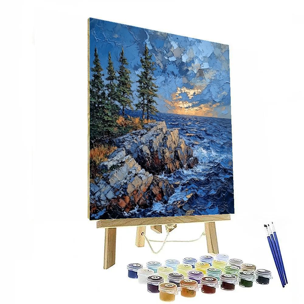 Arthur Lismer Inspired Windswept Pines On Granite Isle paint by numbers