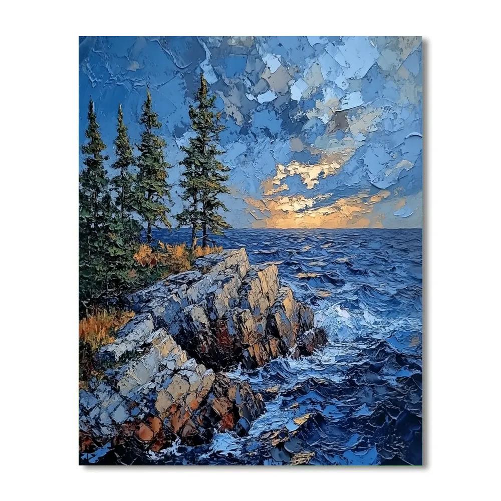 Arthur Lismer Inspired Windswept Pines On Granite Isle paint by numbers