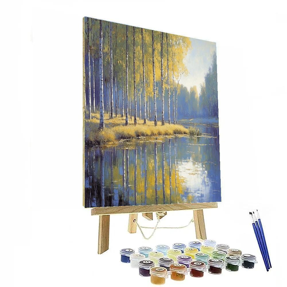 Claude Monet Inspired River Poplar Study In Autumn Number painting