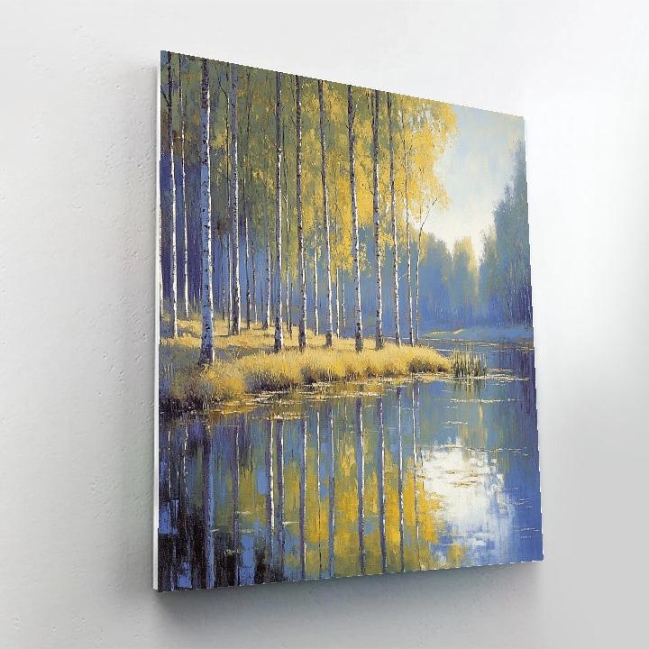 Claude Monet Inspired River Poplar Study In Autumn Number painting