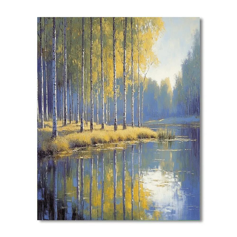 Claude Monet Inspired River Poplar Study In Autumn Number painting