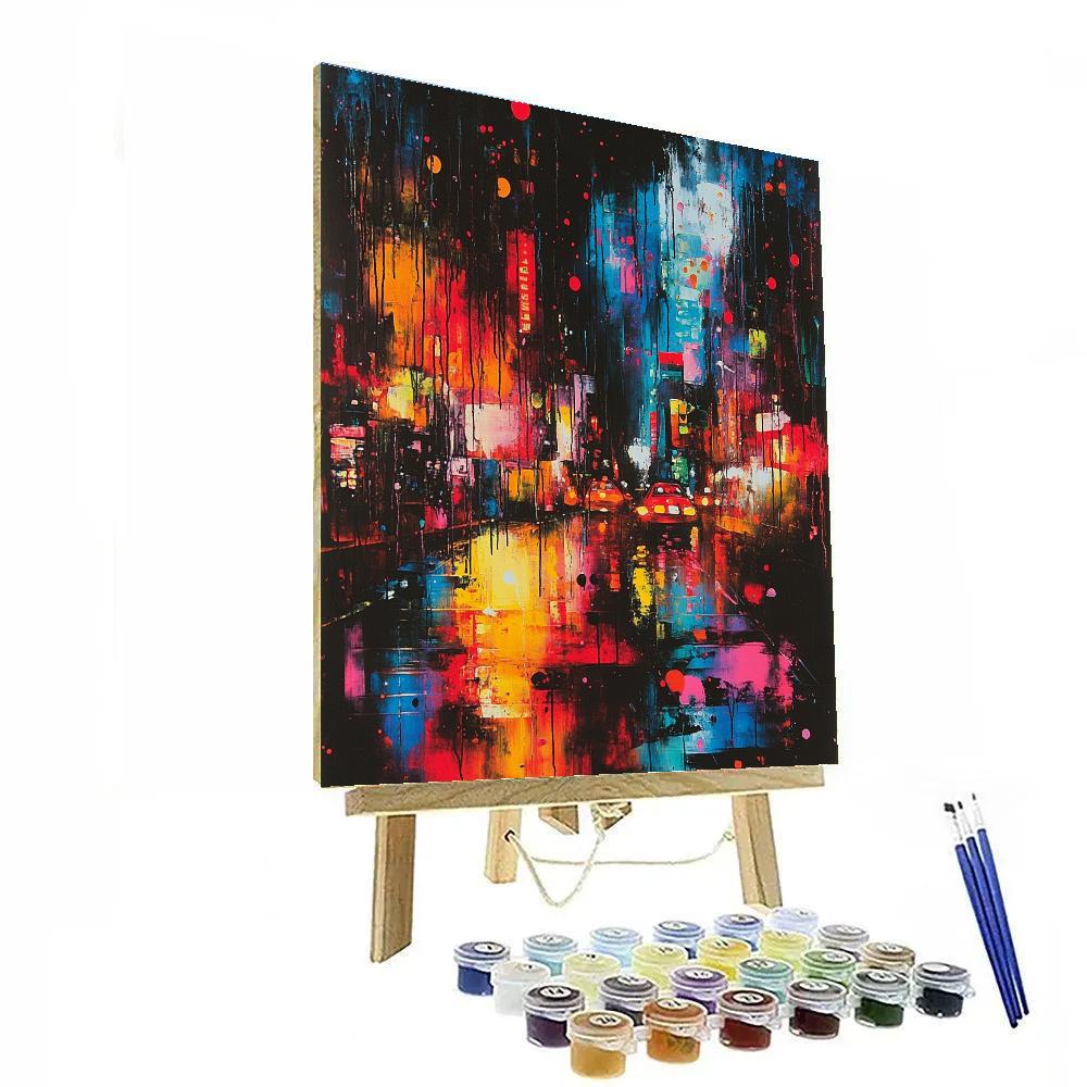 Pollock Inspired Urban Rain Paint by numbers kits