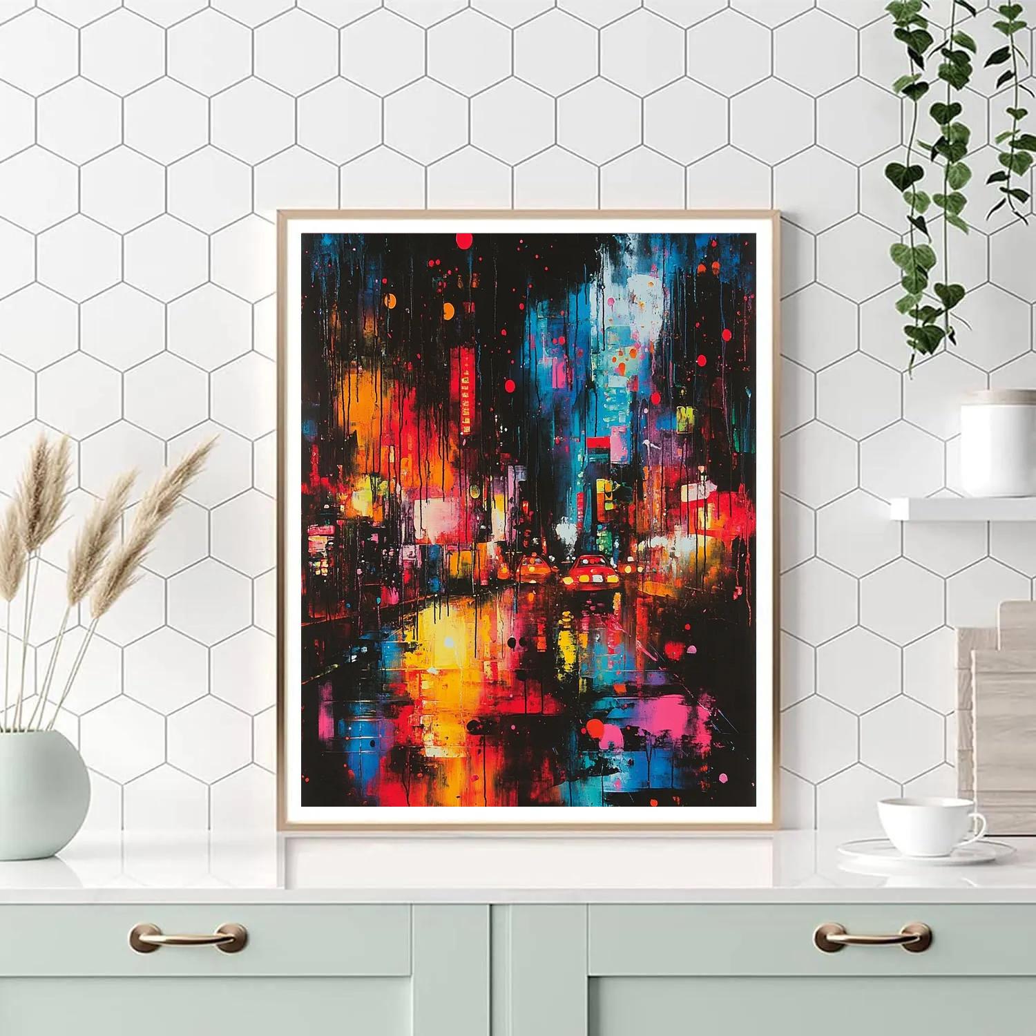 Pollock Inspired Urban Rain Paint by numbers kits