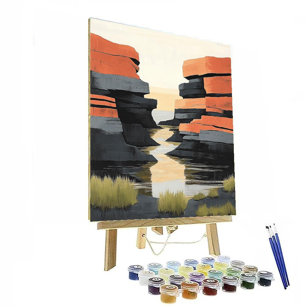 Arthur Lismer Inspired Sculptural Rock And Wind Lines Painting by numbers kit