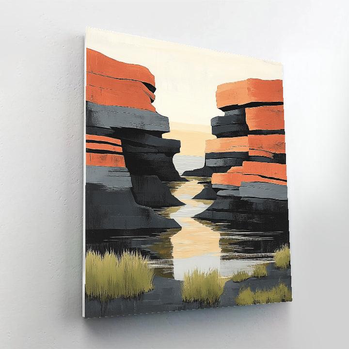 Arthur Lismer Inspired Sculptural Rock And Wind Lines Painting by numbers kit