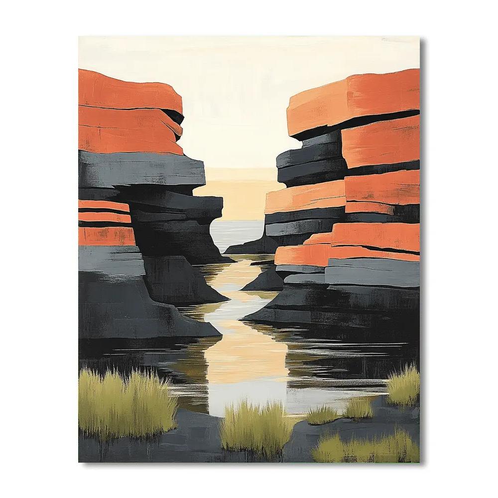 Arthur Lismer Inspired Sculptural Rock And Wind Lines Painting by numbers kit