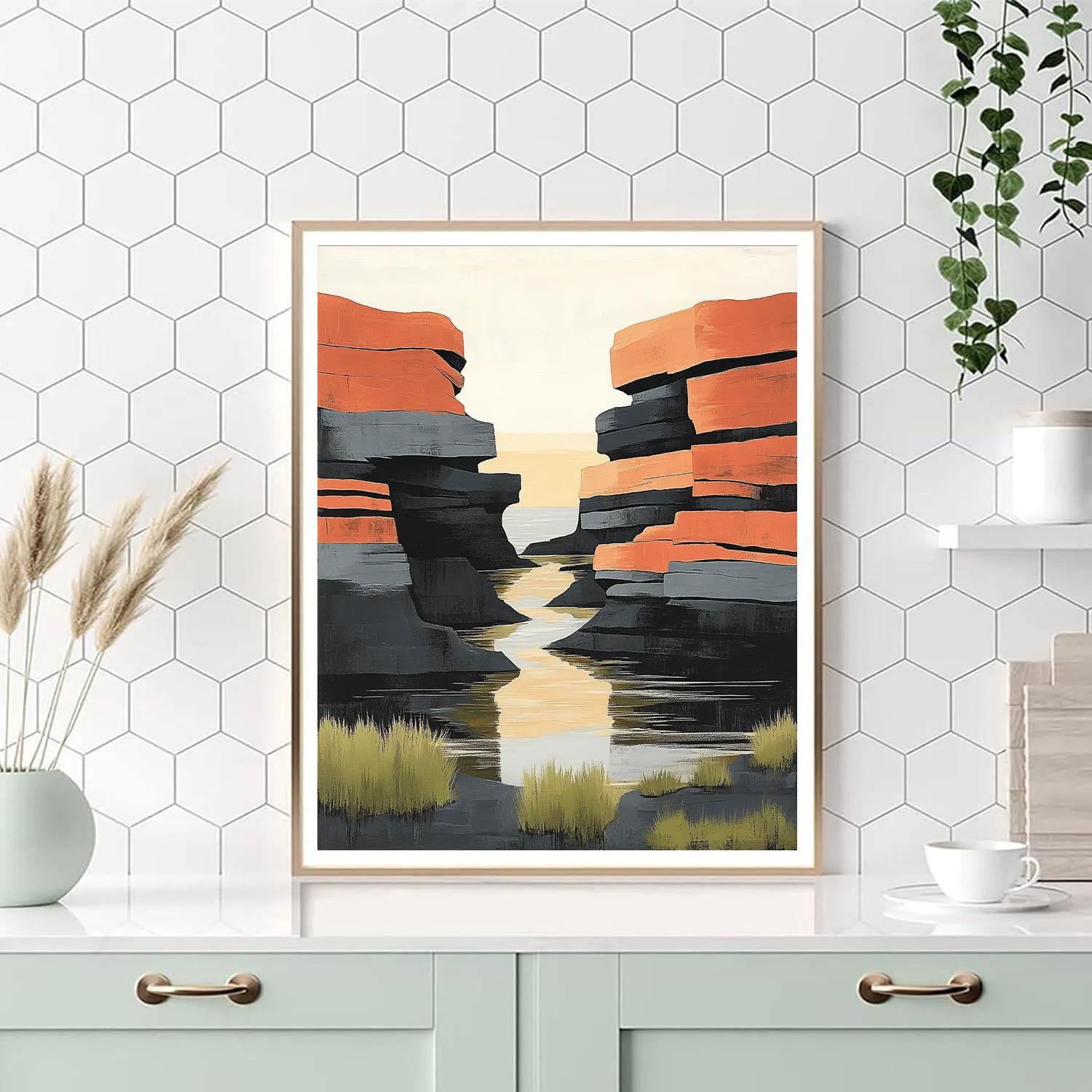 Arthur Lismer Inspired Sculptural Rock And Wind Lines Painting by numbers kit