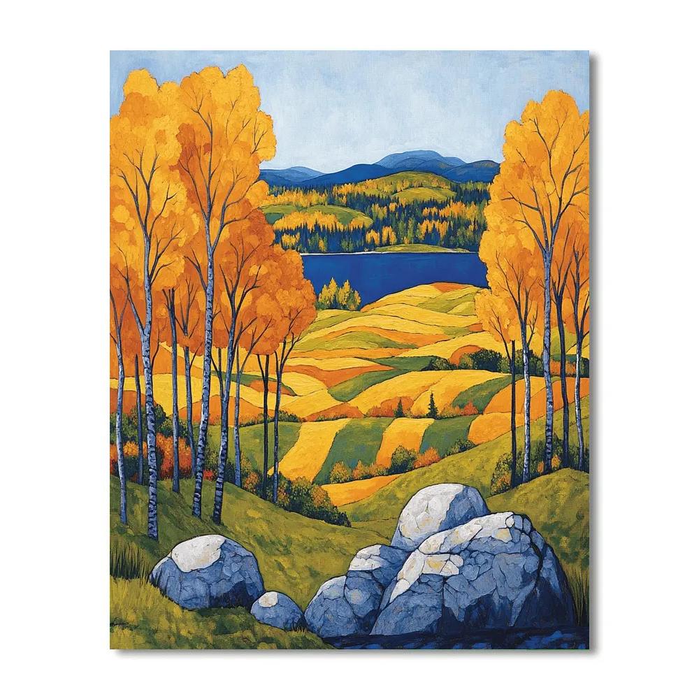 A.Y. Jackson Inspired Algoma Autumn Hills DIY paint by numbers