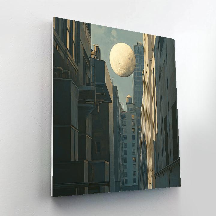 Magritte Inspired Moonlit Alley Numbered painting kits