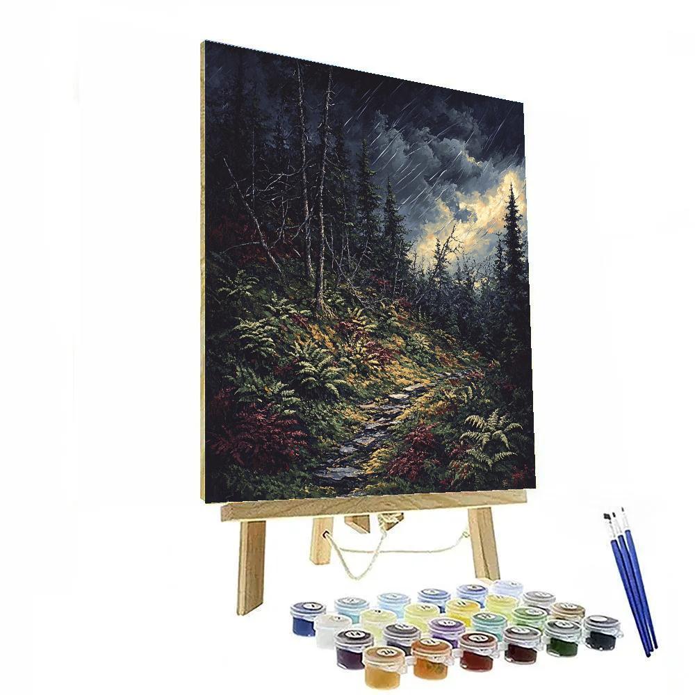 Arthur Lismer Inspired Forest Undergrowth And Stormlight paint by number