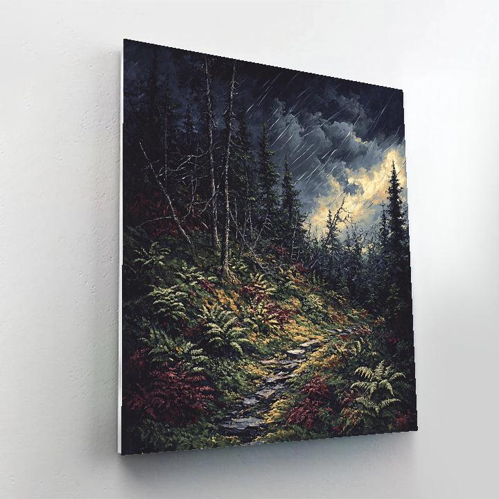 Arthur Lismer Inspired Forest Undergrowth And Stormlight paint by number