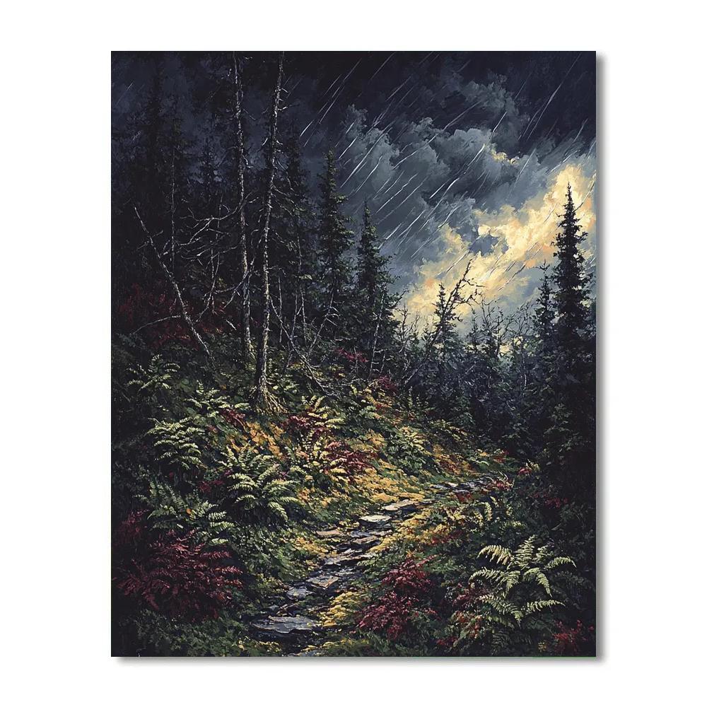 Arthur Lismer Inspired Forest Undergrowth And Stormlight paint by number