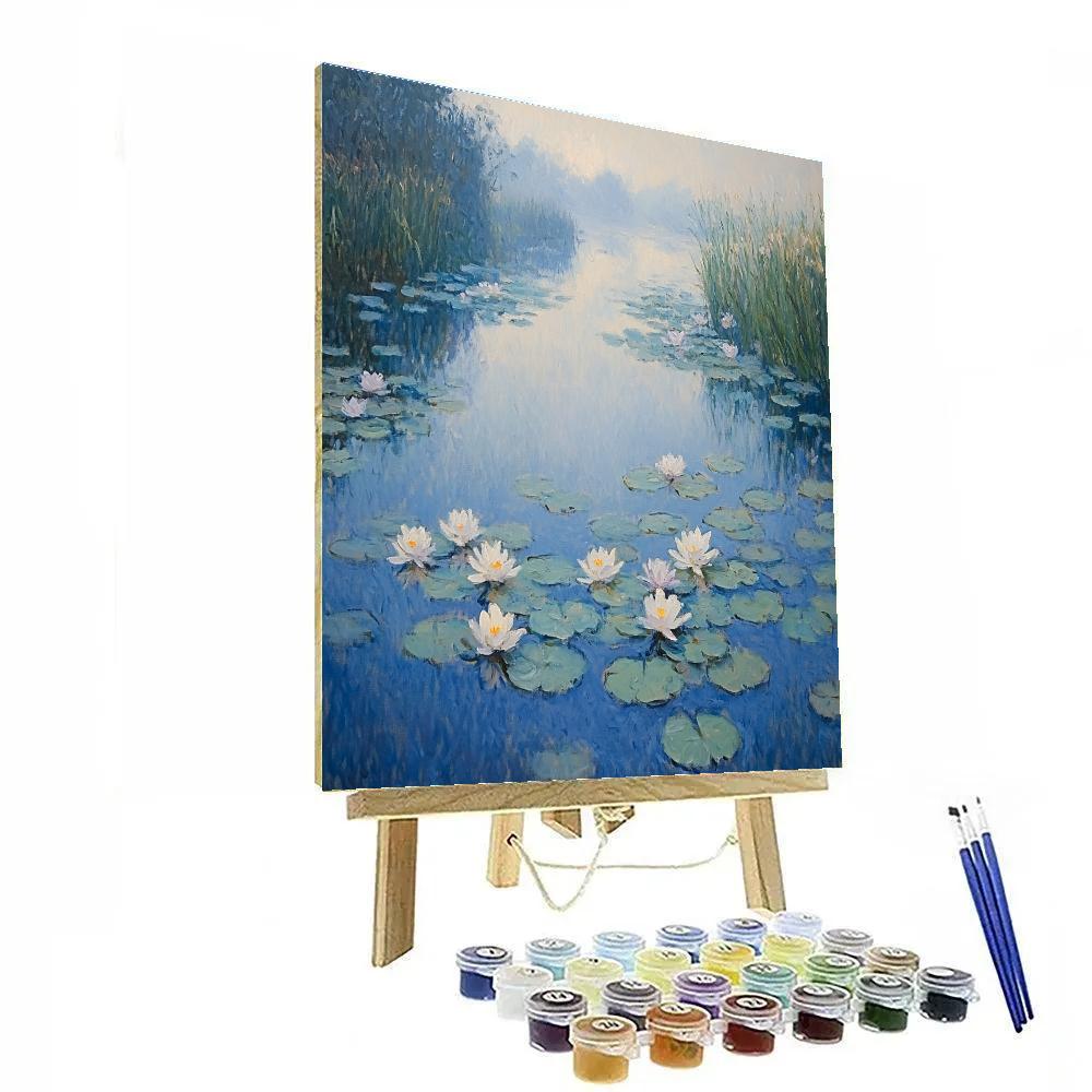 Claude Monet Inspired Morning Mist Over Lily Pond Paint by numbers art